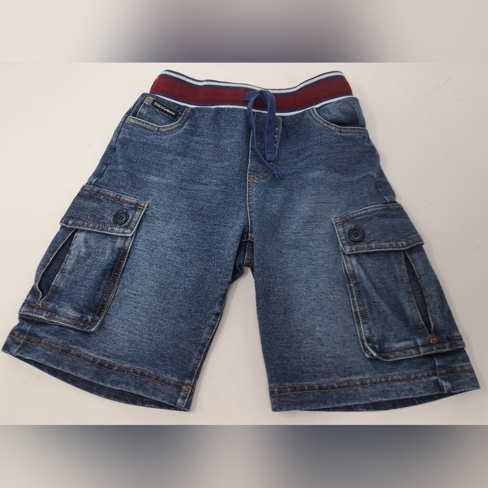Dolce & Gabanna Kids Boy's Denim Shorts Cargo Italy Size 5 20-21" Waist - Picture 2 of 12
